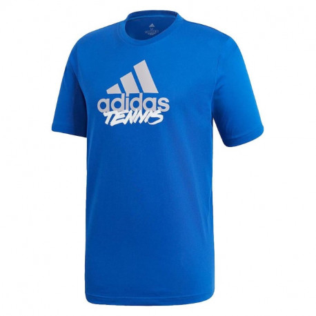 Adidas Mens T Shirt SS Tennis BLU