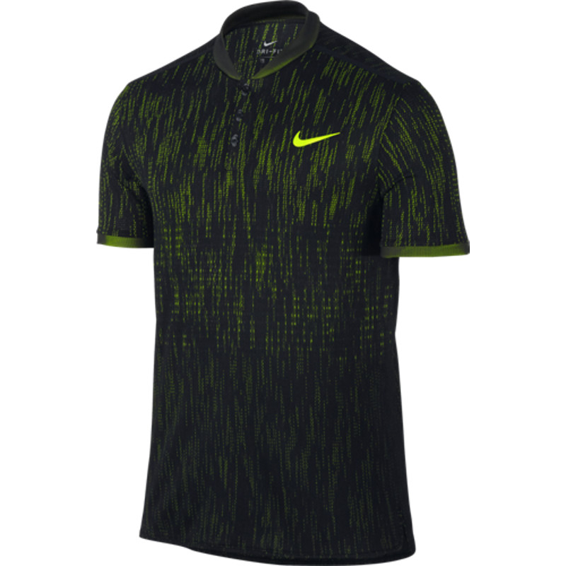 Mens Nike Dry Advantage Tennis Polo Black Yellow