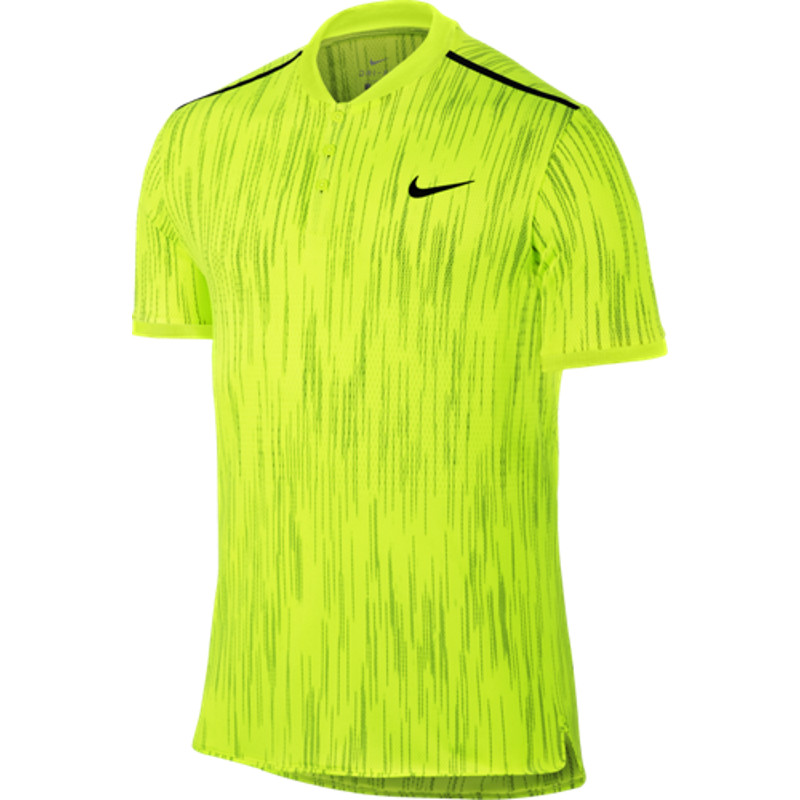 Mens Nike Dry Advantage Tennis Polo Yellow Black