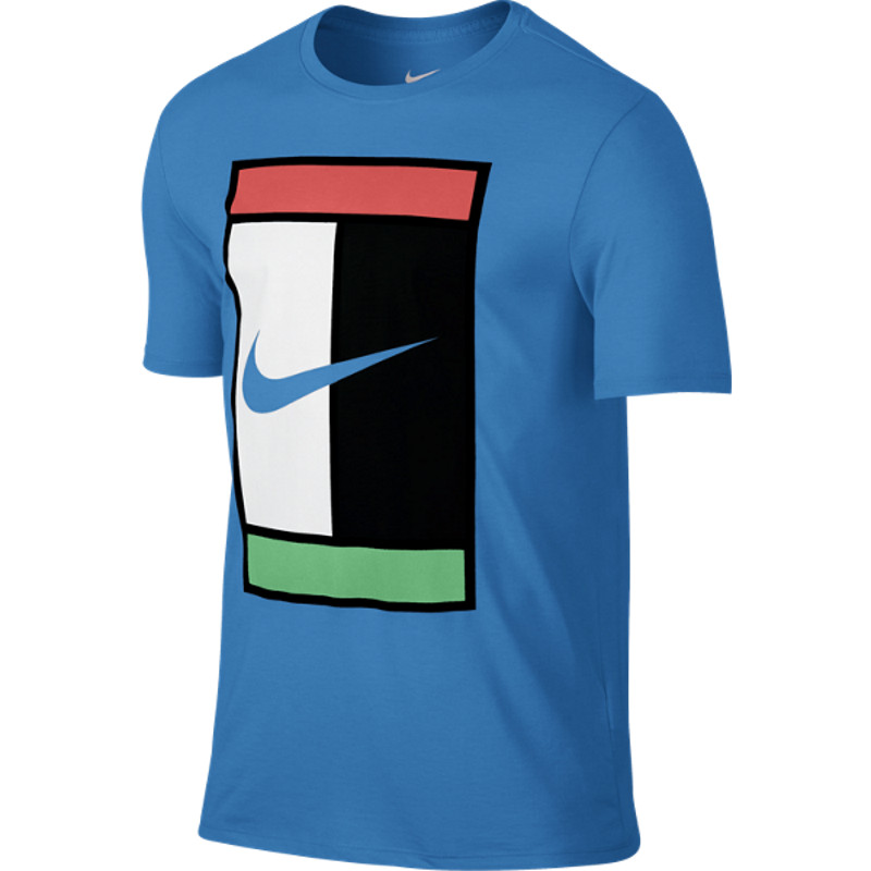 Mens Nike Court Tennis T Shirt Blue