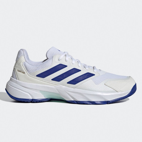 Adidas Mens Courtjam Control 3 Tennis Shoe White/Blue